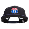 Route 12 Embroidered Big Size Premium Flat Bill Trucker Cap - Navy-Black XL-3XL