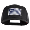 USSF USA White Flag Patched Solid Cotton Twill Mesh Prostyle Cap - Black OSFM