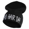 Bad Hair Day Wording Designed Beanie - Black OSFM