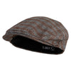 Checked Polyester Cotton Blend Ivy Cap - Brown S-M