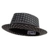 Woven Paper Straw Wide Brim Porkpie Upbrim Fedora