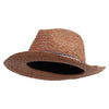 Men's Dark Raffia Fedora Hat - Natural-Dk OSFM