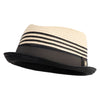 Braided Toyo 1" Brim Fedora Hat - Natural Black M