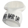 Bad Hair Day Wording Designed Beanie - White OSFM