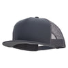 Big Size 5 Panels Mesh Flat Bill Snapback - Dk-Grey XL-3XL
