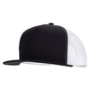 Big Size 5 Panels Mesh Flat Bill Snapback - Black-White XL-3XL