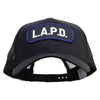 Text Law and Forces Patched LAPD Big Size Solid Cotton Twill High Profile Mesh Prostyle Cap - Black XL-3XL