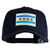 Chicago Flag Patched 5 Panel Pet Spun Mesh Cap - Navy OSFM