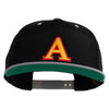 3D Puff Letter A Patched Classic Snapback Wool Blend 2 Tone Cap - Black-Silver OSFM