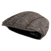 Large Plaid Wool Polyester Blend Ivy Cap - Brown S-M