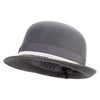 Women's Laced Ribbon Bowler Hat - Grey OSFM