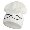 Glasses Embroidery Beanie - White OSFM