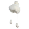 Lined Women's Rib Knit Faux Fur Pom Beanie - White OSFM