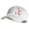 Women's Stain Chinese Blossom Embroidery Baseball Cap - White OSFM