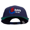 5 Days to Go Embroidered Brushed Cotton Twill High Profile Extra Size Cap - Navy XL-3XL
