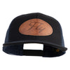 Fly Faux Leather Patched Premium Mesh Trucker Cap - Black Navy OSFM