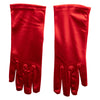 9 inch Satin Full Finger Glove - Red OSFM