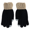 Women's Criss Cross Knit Texting Gloves - Black OSFM