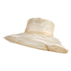 Classic 5" Brim Organza Hat with Flower Detail and Mini Pearls - Beige OSFM
