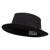 Wash Denim Wide Upbrim Porkpie Fedora