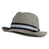 Men's Up Brim Braid Fedora Hat - Black Grey Tweed L