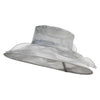 Classic 5" Brim Organza Hat with Flower Detail and Mini Pearls - Grey OSFM