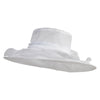 Classic 5" Brim Organza Hat with Flower Detail and Mini Pearls - White OSFM