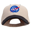 NASA Insignia Embroidered Big Size High Profile Twill Cap - Khaki-Black XL-3XL