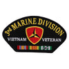 3rd Marine Division Vietnam Veteran Patch - 3rd Vietnam OSFM