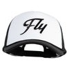 Fly Black Patched Summer Foam Mesh Trucker Cap - Black White OSFM