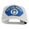 U.S. Air Force Seal Logo Blue Patched Solid Cotton Twill Mesh Prostyle Cap - White OSFM