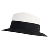 UPF 50+ Toyo Braid 2.5" Brim Top Hat - White/Black OSFM
