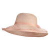 Women's 4" Brim Ruffle Edge Organza Hat with Oversized Flower in Size Small - Pink OSFM