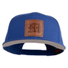 Old English M Faux Leather Patched Cotton Flat Bill Pro Cap - Royal OSFM