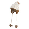 Chunky Cable Knit Pom Beanie - Beige-Brown OSFM