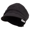 Women's Pleated Cap - Black OSFM