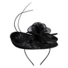 Women's Oversized Base Poly Sinamay Oval Disc Fascinator - Black OSFM