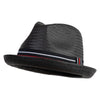 Men's Multi Color Ribbon Fedora Hat - Black L