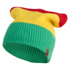 Long Slouchy Ribbed Beanie - Rasta OSFM