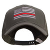 Thin Red Line American Flag Embroidered Big Size Structured Solid Poly Cotton Twill High Profile Prostyle Cap - Olive XL-3XL