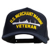 Licensed U.S. Merchant Marine Veteran Patched Snapback Hat Made in USA - Navy OSFM