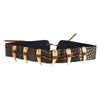 Toothed Faux Leather Animal Scales Style Hat Band - Brown Mix OSFM