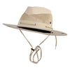 UPF 50+ Canvas Brim Mesh Crown Safari Hat - Khaki M