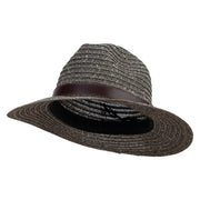 Men's Fine Weave 3" Brim Fedora - Grey-Tweed L