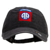 Licensed 82nd Airborne Military Embroidered Washed Solid Pigment Dyed Cotton Twill Brass Buckle Cap - Black OSFM