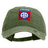 Licensed 82nd Airborne Military Embroidered Washed Solid Pigment Dyed Cotton Twill Brass Buckle Cap - Olive OSFM