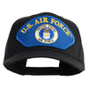 U.S. Air Force Seal Logo Blue Patched Solid Cotton Twill Pro Style Cap - Black OSFM