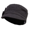 Women's Pleated Fleece Lining Hat - Black OSFM