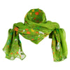 Women's Small Floral Summer Scarf Shawl - Green OSFM