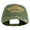 Marines Veteran Embroidered Washed Solid Pigment Dyed Cotton Twill Brass Buckle Cap